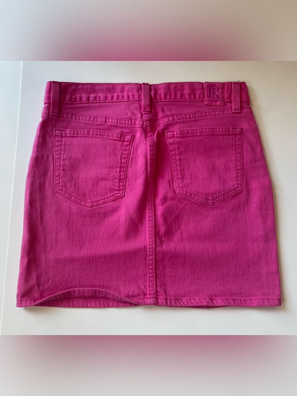 Ralph Lauren Hot Pink Cotton Denim Mini Skirt - Picture 3 of 7